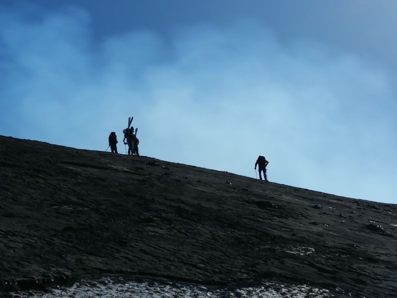 scialpinisti sull'etna