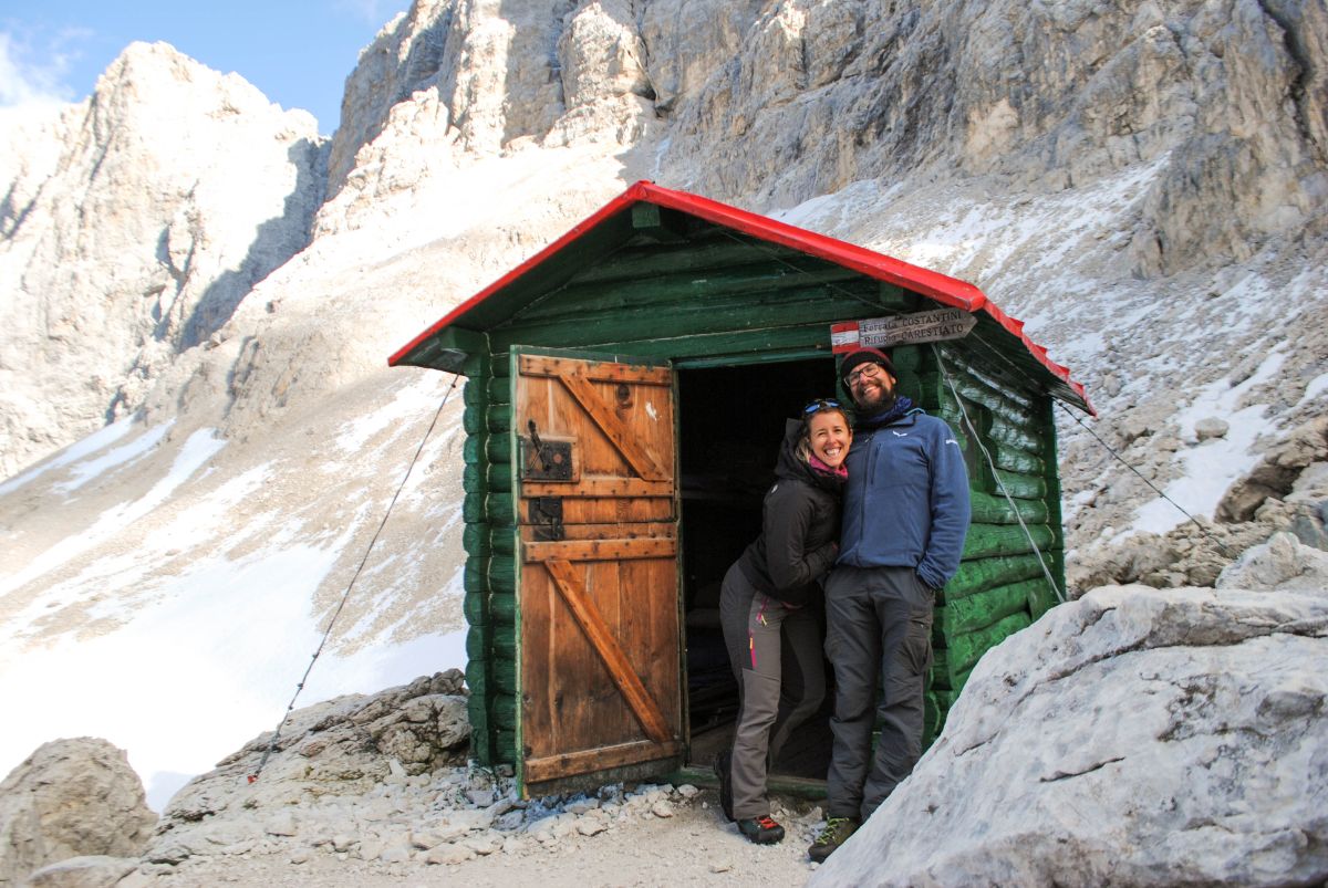 Silvia e Davide al bivacco Ghedini