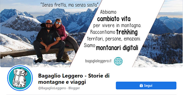 Pagina Facebook di BagaglioLeggero