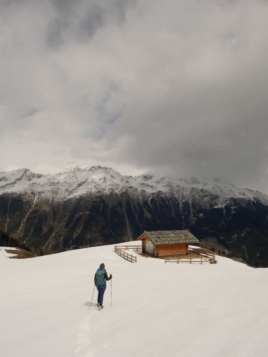 Silvia durante una ciaspolata in Val Ridanna