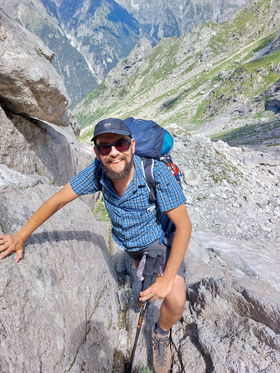 Davide nel trekking di 3 giorni in Valtellina