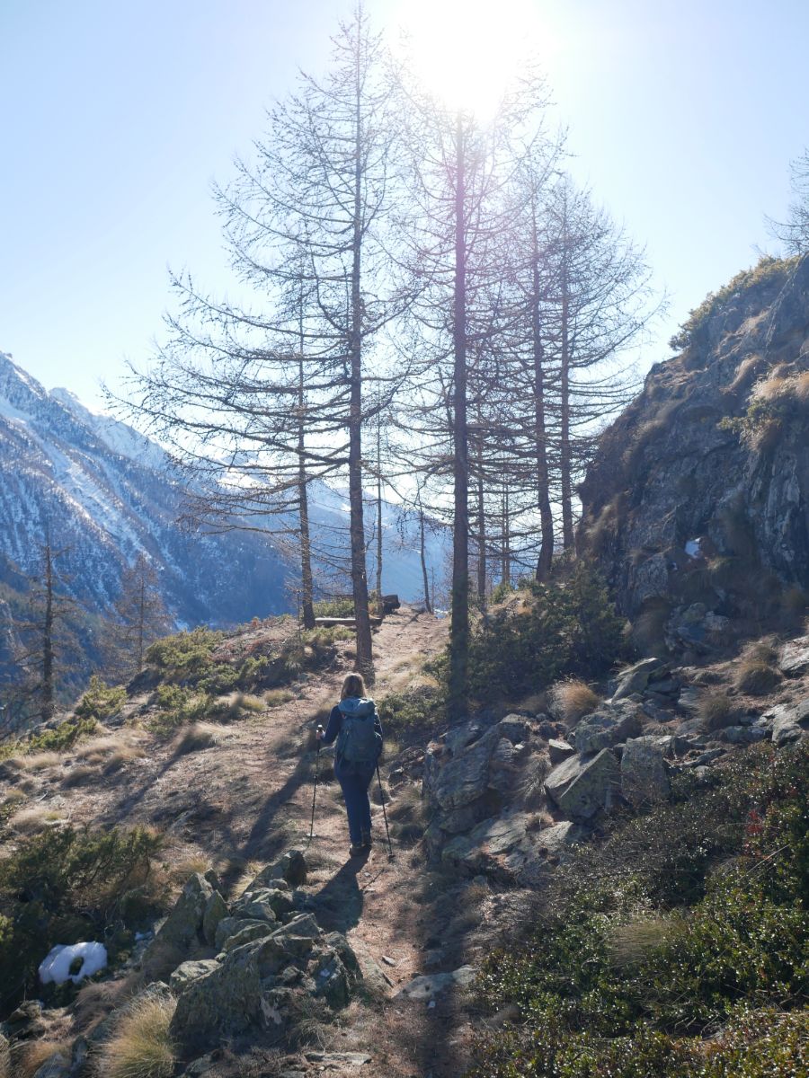 Silvia durante l'escursione da Bionaz