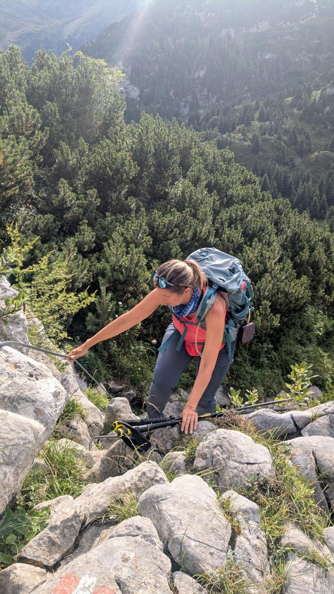 Davide in salita verso Freikofel